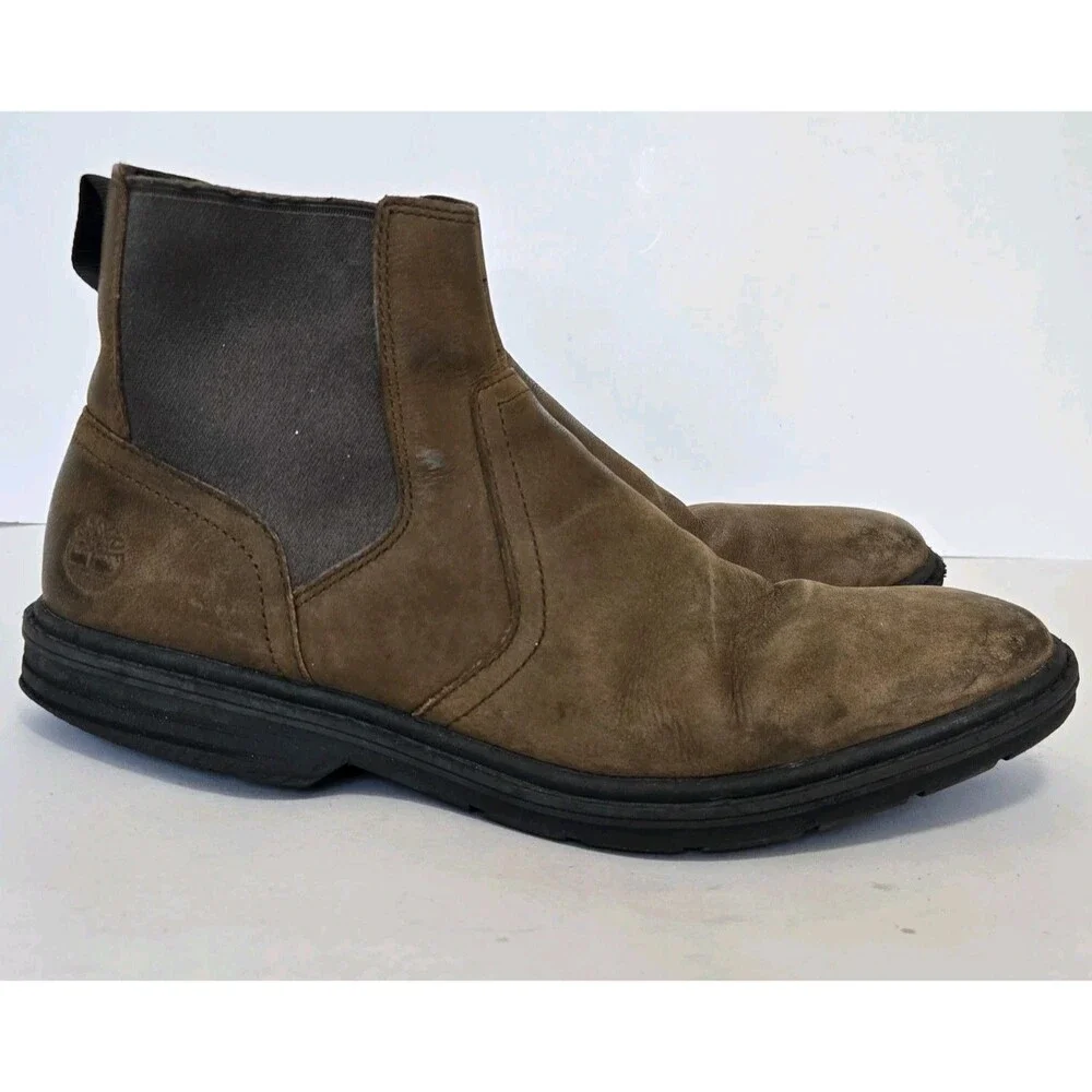 Timberland Boots Mens Size 9 Sawyer Lane Chukka Brown Nubuck Shoes A1QCO